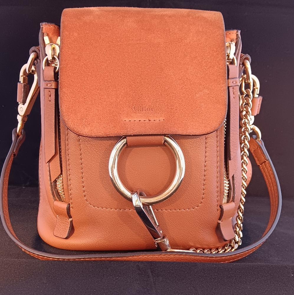Chloé Faye mini backpack congnac